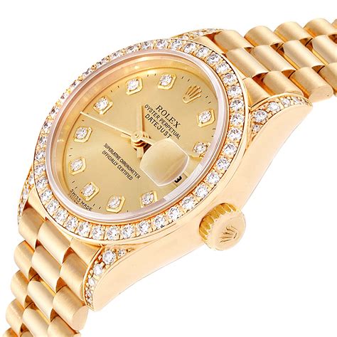 rolex datejust yellow gold president bracelet|rolex watch presidential price.